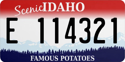 ID license plate E114321