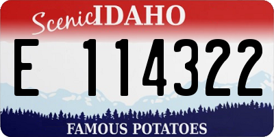 ID license plate E114322