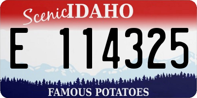 ID license plate E114325
