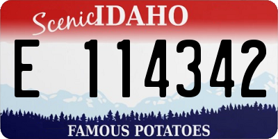 ID license plate E114342