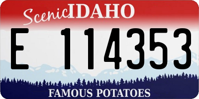 ID license plate E114353