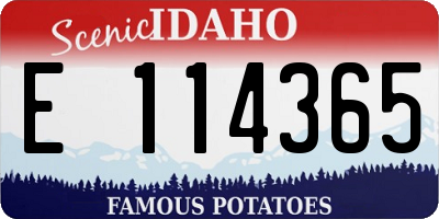ID license plate E114365