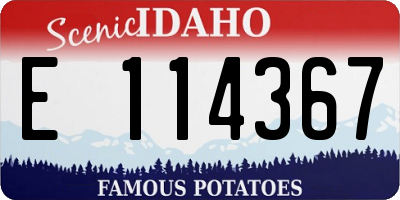 ID license plate E114367