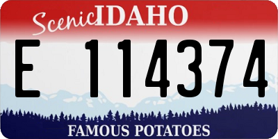 ID license plate E114374
