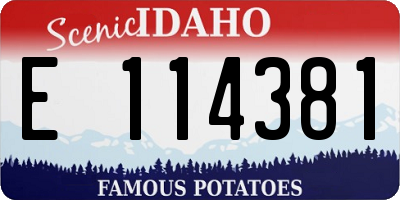 ID license plate E114381