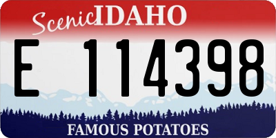 ID license plate E114398