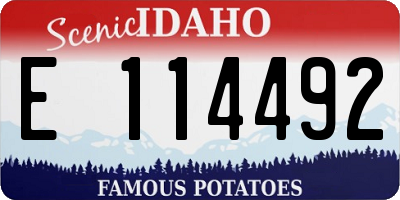 ID license plate E114492