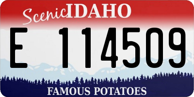 ID license plate E114509