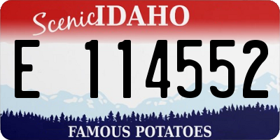 ID license plate E114552