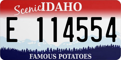 ID license plate E114554