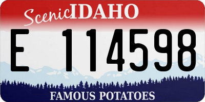 ID license plate E114598