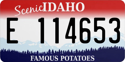 ID license plate E114653