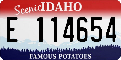 ID license plate E114654
