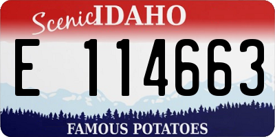 ID license plate E114663
