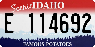 ID license plate E114692