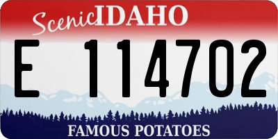ID license plate E114702