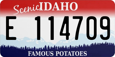 ID license plate E114709