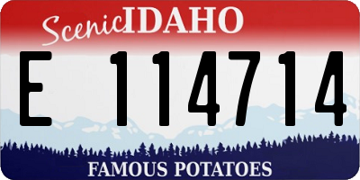 ID license plate E114714