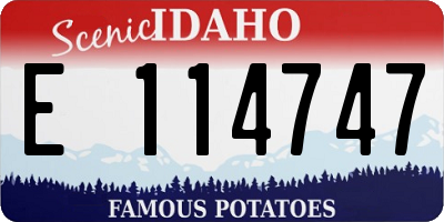 ID license plate E114747