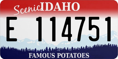 ID license plate E114751