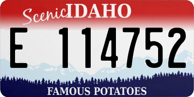 ID license plate E114752