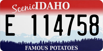 ID license plate E114758