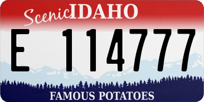 ID license plate E114777