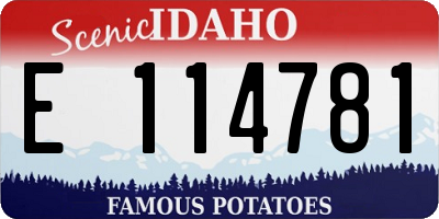 ID license plate E114781