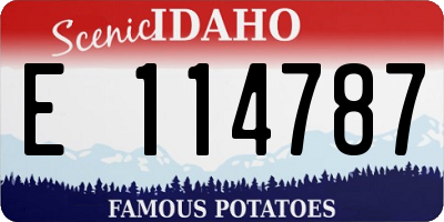 ID license plate E114787