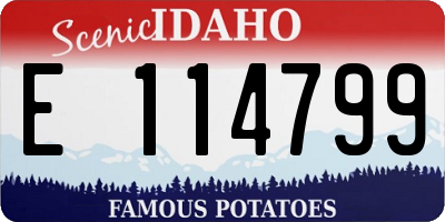 ID license plate E114799