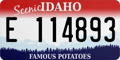 ID license plate E114893