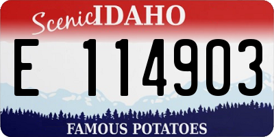 ID license plate E114903