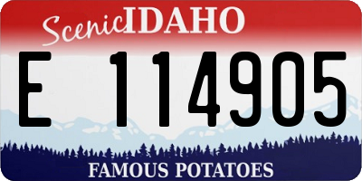 ID license plate E114905
