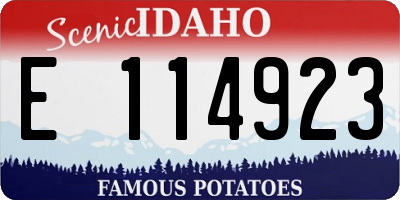 ID license plate E114923