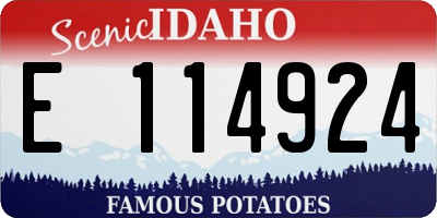 ID license plate E114924