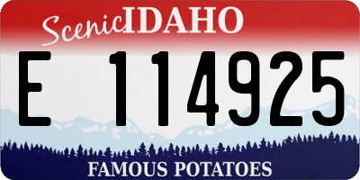 ID license plate E114925