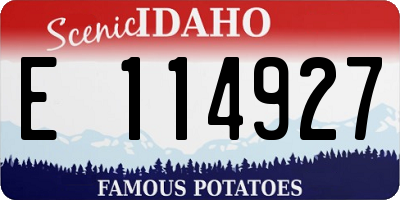 ID license plate E114927