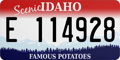 ID license plate E114928