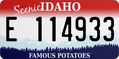 ID license plate E114933