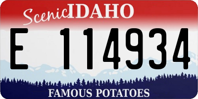 ID license plate E114934