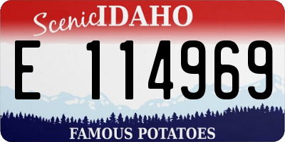 ID license plate E114969