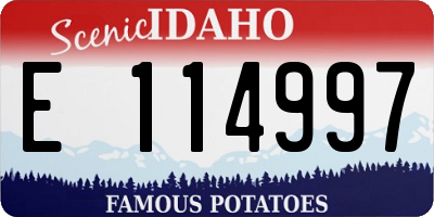 ID license plate E114997