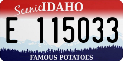 ID license plate E115033