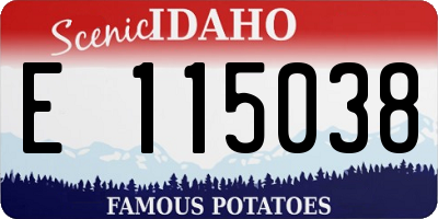ID license plate E115038