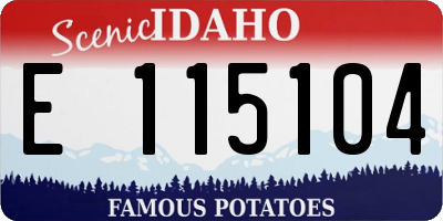ID license plate E115104