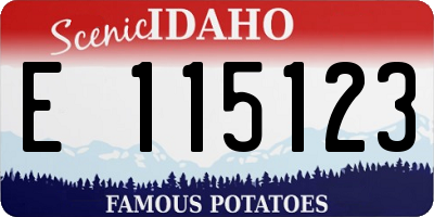ID license plate E115123