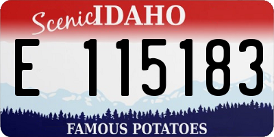 ID license plate E115183