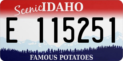 ID license plate E115251