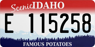 ID license plate E115258