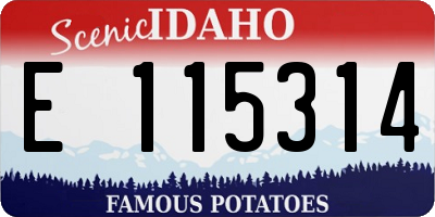 ID license plate E115314